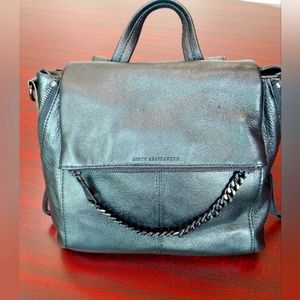 Aimee Kestenberg black leather purse backpack